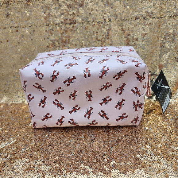 Makeup Revolution Friends Pink Lobster Print Cosmetic Bag - Picture 2 of 6